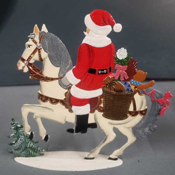 Vintage Christmas 1996 Wilhelm Schweizer German Pewter Santa On A Horse - Picture 4 of 9